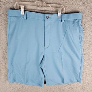 Oxford Golf Shorts Mens 35 Blue Flat Front Chino Stretch Golfer Casual Adult